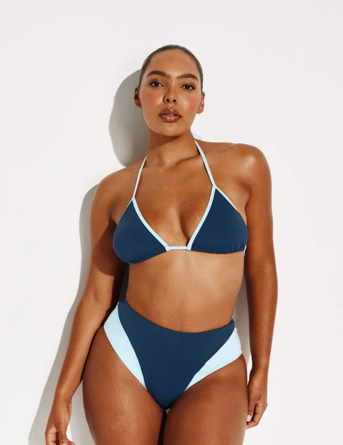 High Rise Bikini Swim Bottom - Color Block - Last Call - Image 3
