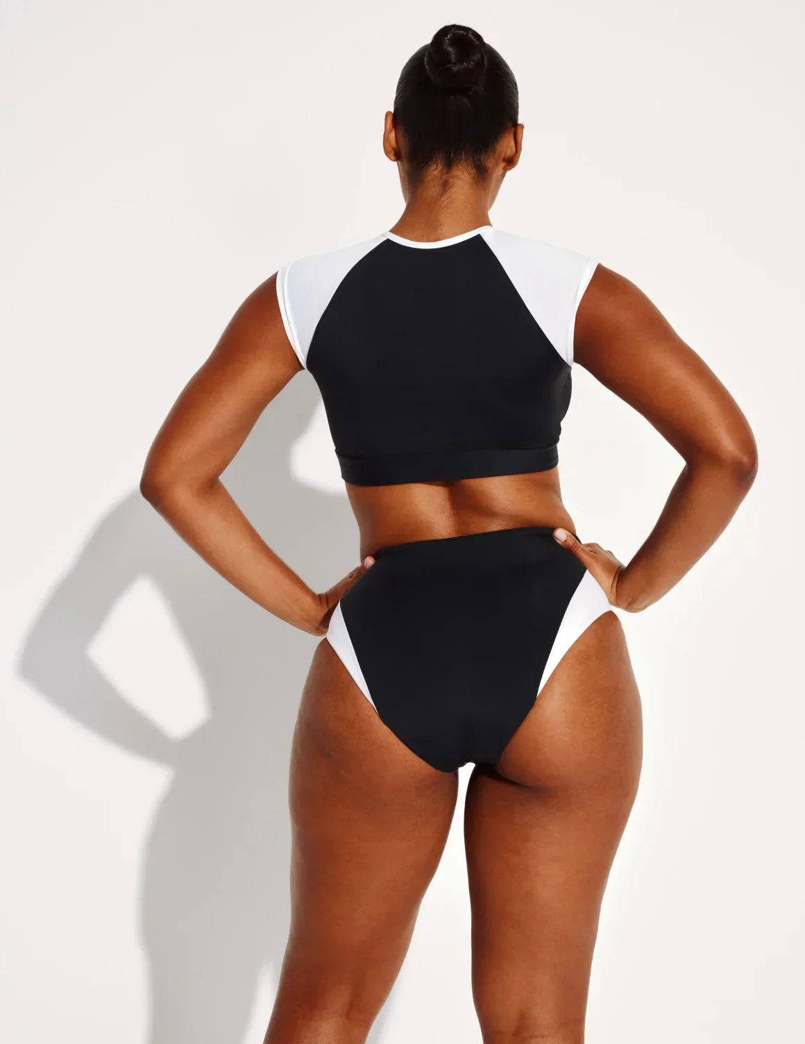 High Rise Bikini Swim Bottom - Color Block - Last Call - Image 8