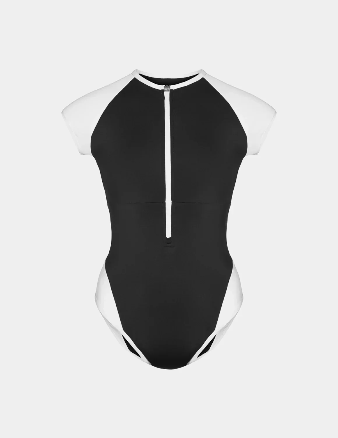 Leakproof Cap-Sleeve One Piece Swimsuit - Color Block - Image 4